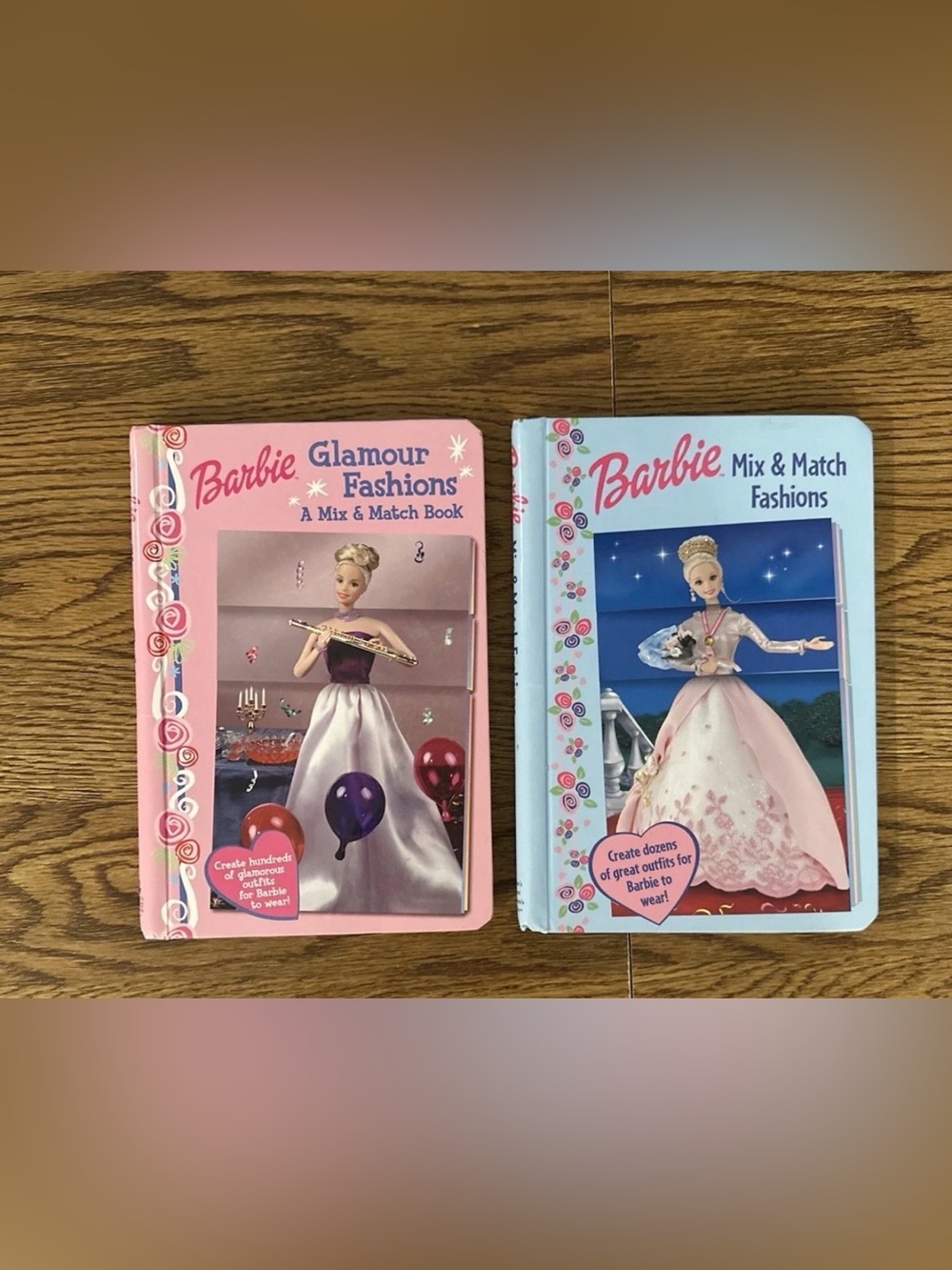 Barbie Glamour Fashions Mix & Match Book - Pink and Light Blue
